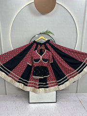 Women’s Black Printed Lehenga Choli with Dupatta
