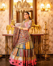 Women’s Heavy Muslin Cotton Digital Print Lehenga Choli with Real Mirror Work