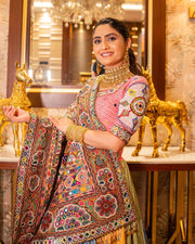 Women’s Heavy Muslin Cotton Digital Print Lehenga Choli with Real Mirror Work