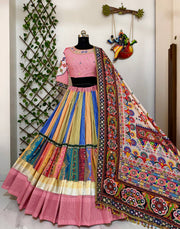 Women’s Heavy Muslin Cotton Digital Print Lehenga Choli with Real Mirror Work