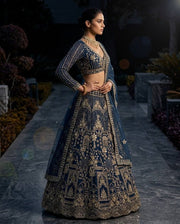 Women’s Navy Blue Lehenga Choli Set