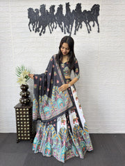 Women’s Printed Lehenga Choli with Dupatta, Traditional Indian Ethnic Wear
