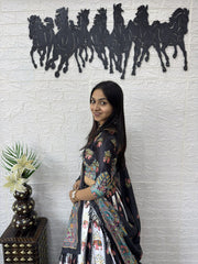 Women’s Printed Lehenga Choli with Dupatta, Traditional Indian Ethnic Wear