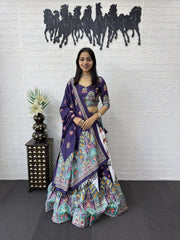 Women’s Printed Lehenga Choli with Dupatta, Traditional Indian Ethnic Wear