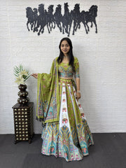Women’s Printed Lehenga Choli with Dupatta, Traditional Indian Ethnic Wear