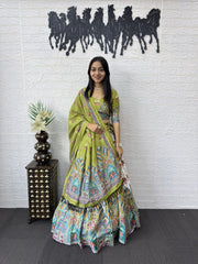 Women’s Printed Lehenga Choli with Dupatta, Traditional Indian Ethnic Wear