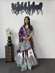 Women’s Printed Lehenga Choli with Dupatta, Traditional Indian Ethnic Wear