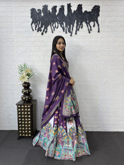 Women’s Printed Lehenga Choli with Dupatta, Traditional Indian Ethnic Wear