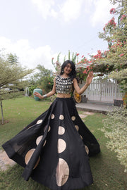 Women’s Lehenga Skirt with Mirror workSleeveless Blouse