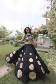 Women’s Lehenga Skirt with Mirror workSleeveless Blouse