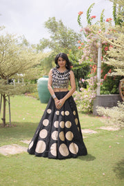 Women’s Lehenga Skirt with Mirror workSleeveless Blouse