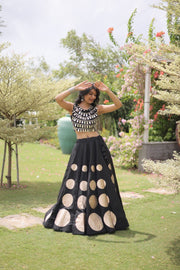 Women’s Lehenga Skirt with Mirror workSleeveless Blouse