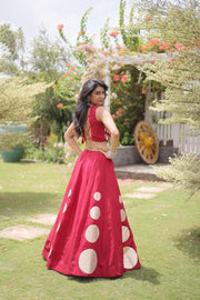 Women’s Lehenga Skirt with Mirror workSleeveless Blouse