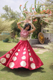 Women’s Lehenga Skirt with Mirror workSleeveless Blouse