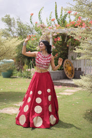 Women’s Lehenga Skirt with Mirror workSleeveless Blouse