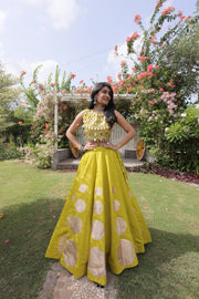 Women’s Lehenga Skirt with Mirror workSleeveless Blouse