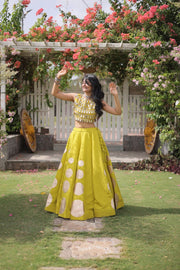 Women’s Lehenga Skirt with Mirror workSleeveless Blouse