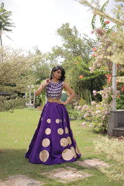 Women’s Lehenga Skirt with Mirror workSleeveless Blouse