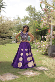 Women’s Lehenga Skirt with Mirror workSleeveless Blouse