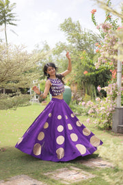 Women’s Lehenga Skirt with Mirror workSleeveless Blouse