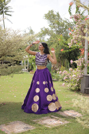 Women’s Lehenga Skirt with Mirror workSleeveless Blouse