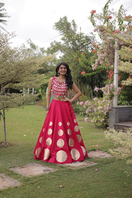 Women’s Lehenga Skirt with Mirror workSleeveless Blouse