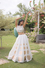 Women’s Lehenga Skirt with Mirror workSleeveless Blouse