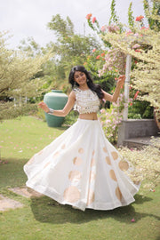 Women’s Lehenga Skirt with Mirror workSleeveless Blouse