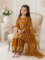 Traditional Ethnic 3-Piece Salwar Suit for Kids
