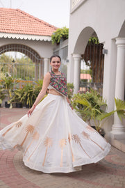 Women’s Lehenga Choli Set with Embroidered Blouse
