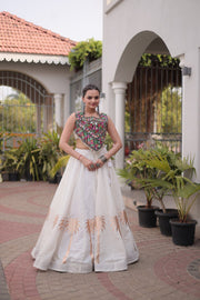 Women’s Lehenga Choli Set with Embroidered Blouse