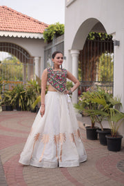 Women’s Lehenga Choli Set with Embroidered Blouse