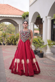 Women’s Lehenga Choli Set with Embroidered Blouse