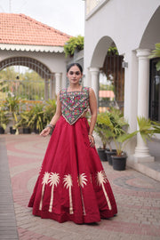 Women’s Lehenga Choli Set with Embroidered Blouse