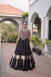 Women’s Lehenga Choli Set with Embroidered Blouse