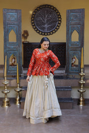 Women’s Floral Embroidered Lehenga With Top Style Festive Outfit