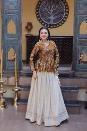Women’s Floral Embroidered Lehenga With Top Style Festive Outfit
