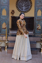 Women’s Floral Embroidered Lehenga With Top Style Festive Outfit