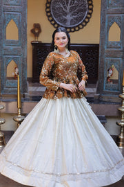 Women’s Floral Embroidered Lehenga With Top Style Festive Outfit