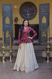 Women’s Floral Embroidered Lehenga With Top Style Festive Outfit