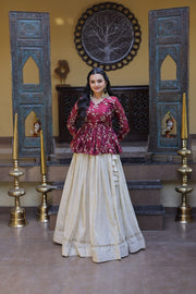 Women’s Floral Embroidered Lehenga With Top Style Festive Outfit