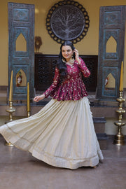 Women’s Floral Embroidered Lehenga With Top Style Festive Outfit