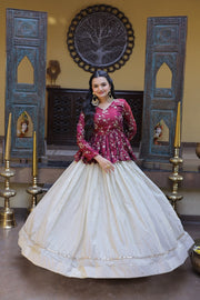 Women’s Floral Embroidered Lehenga With Top Style Festive Outfit