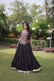 New Cotton Lehenga Choli Set with Kutchi Patchwork Blouse