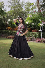 New Cotton Lehenga Choli Set with Kutchi Patchwork Blouse