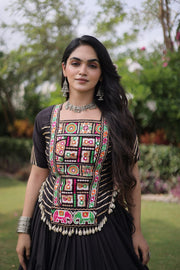 New Cotton Lehenga Choli Set with Kutchi Patchwork Blouse