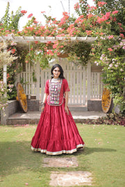New Cotton Lehenga Choli Set with Kutchi Patchwork Blouse