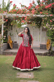 New Cotton Lehenga Choli Set with Kutchi Patchwork Blouse