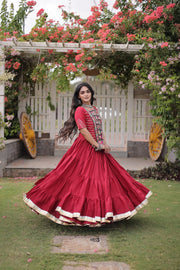 New Cotton Lehenga Choli Set with Kutchi Patchwork Blouse