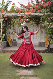 New Cotton Lehenga Choli Set with Kutchi Patchwork Blouse